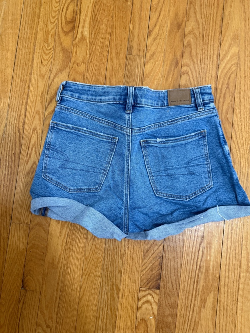 American Eagle Outfitters Blue Rolled-Hem Denim 'Mom' Shorts - Picture 4 of 4
